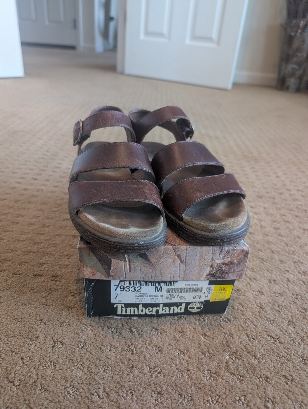 Timberland Brown Strap Sadals Size 7